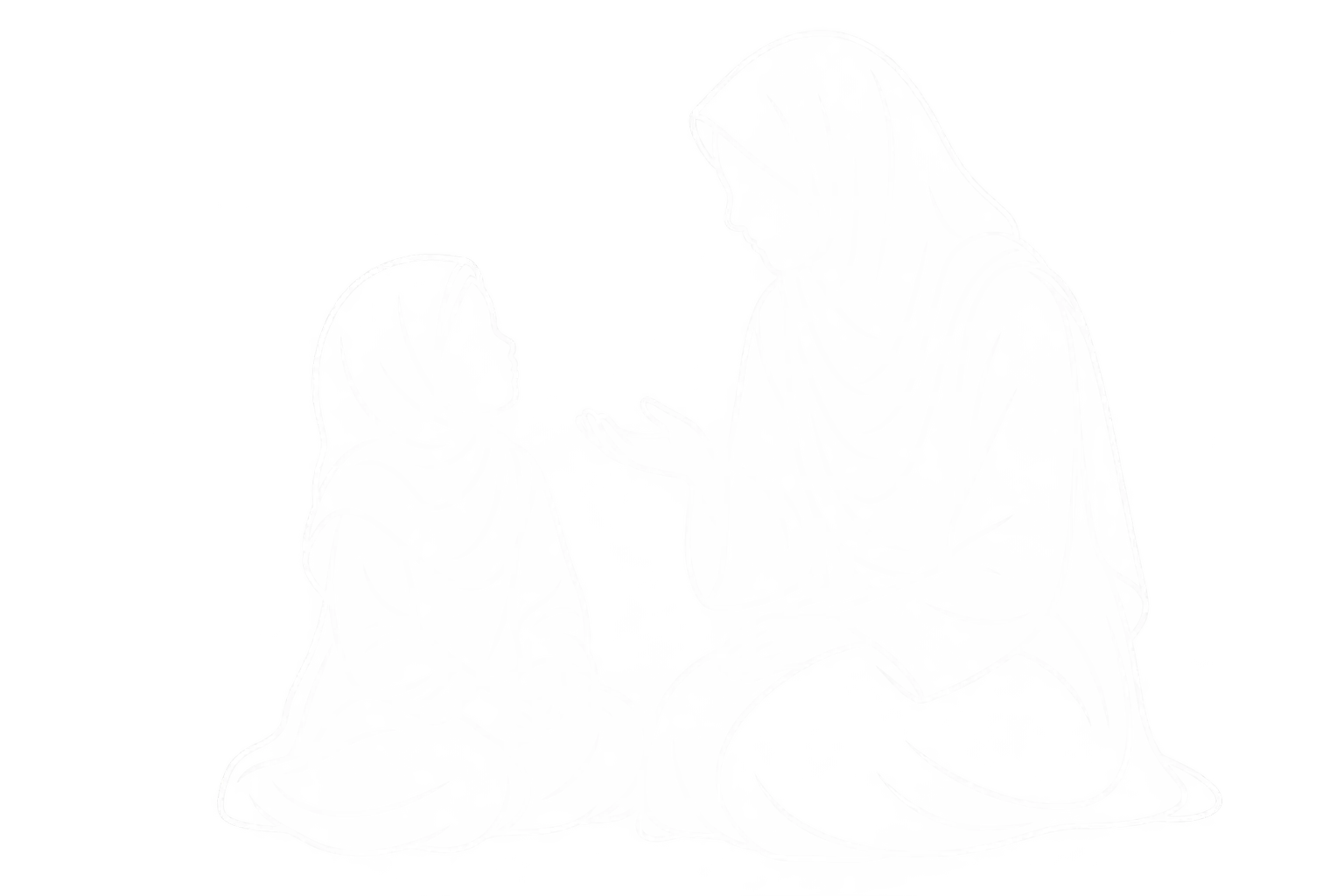A parent and child sitting together in warm, candid conversation